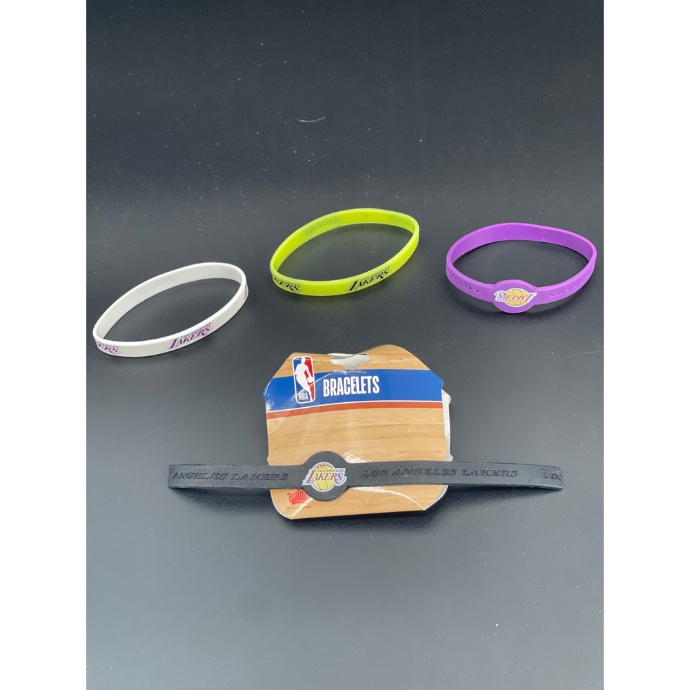 Los‎ Angeles Lakers Silicone Bracelet Set 4 Pack NBA Fan Wristbands